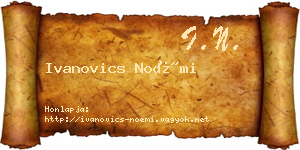 Ivanovics Noémi névjegykártya